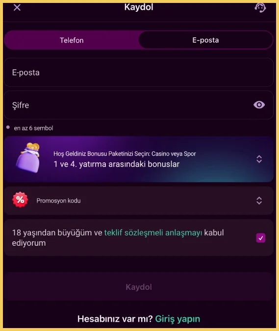 Lüks Casino kayıt formu: e-posta ile üyelik, hoş geldin paketi seçimi ve promosyon kodu Lüks Casino kayıt formu: e-posta ile üyelik, hoş geldin paketi seçimi ve promosyon kodu